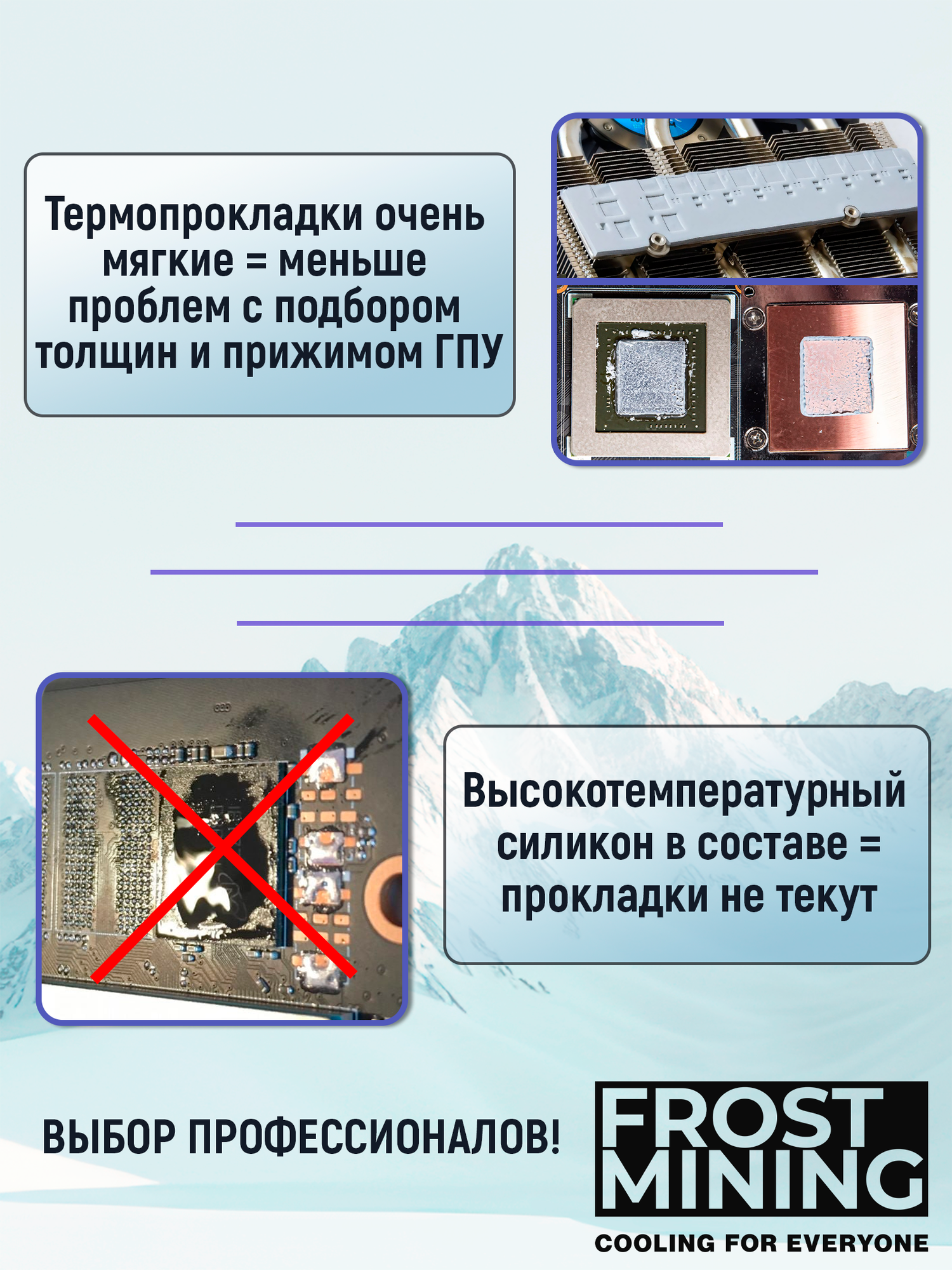 Набор термопрокладок FrostMining Regular Thermal Pads V4 10Вт/мК 120х20 11шт — фото 1