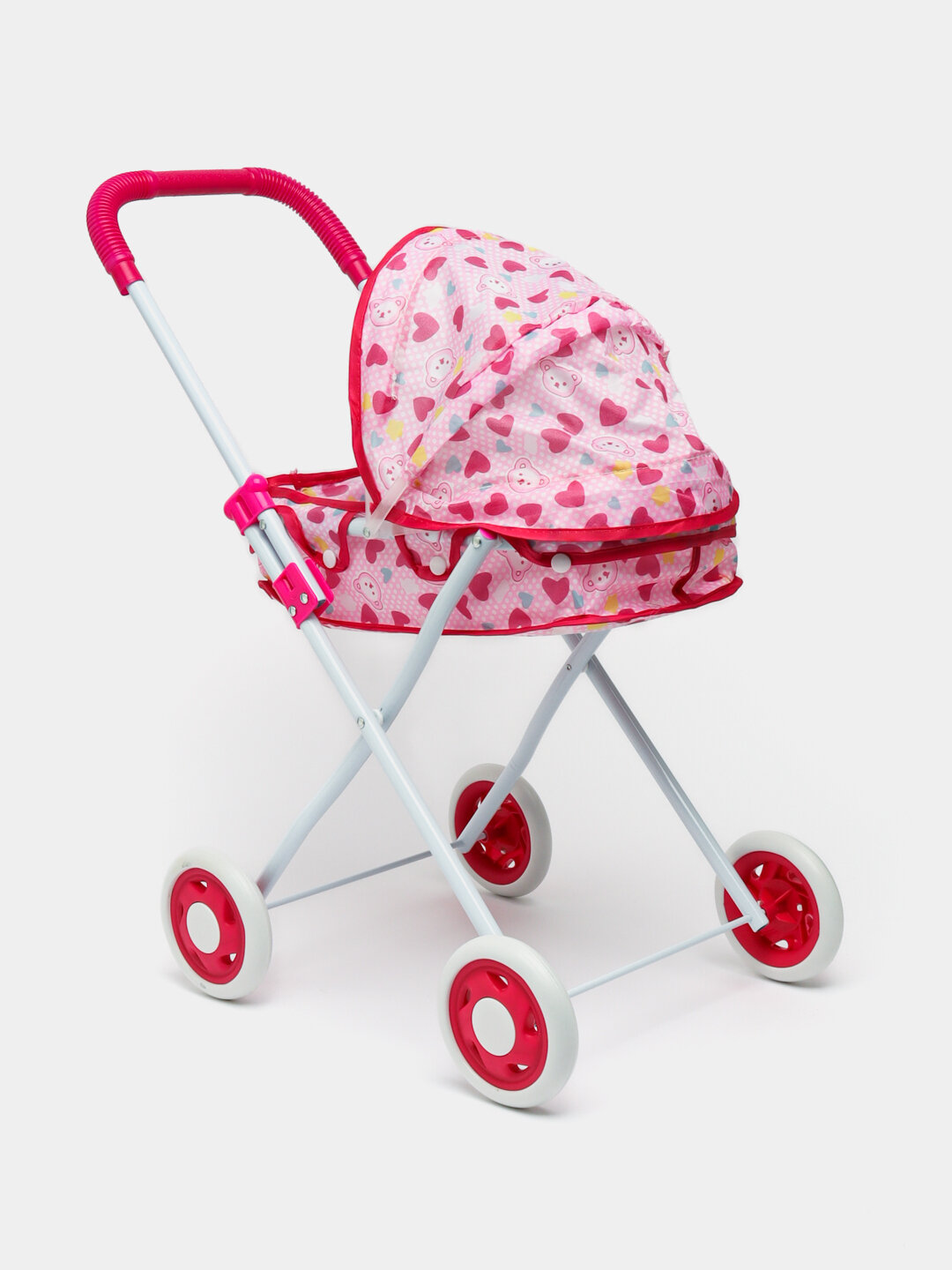 Коляска для кукол, складная люлька для девочек, металлическая — фото 1