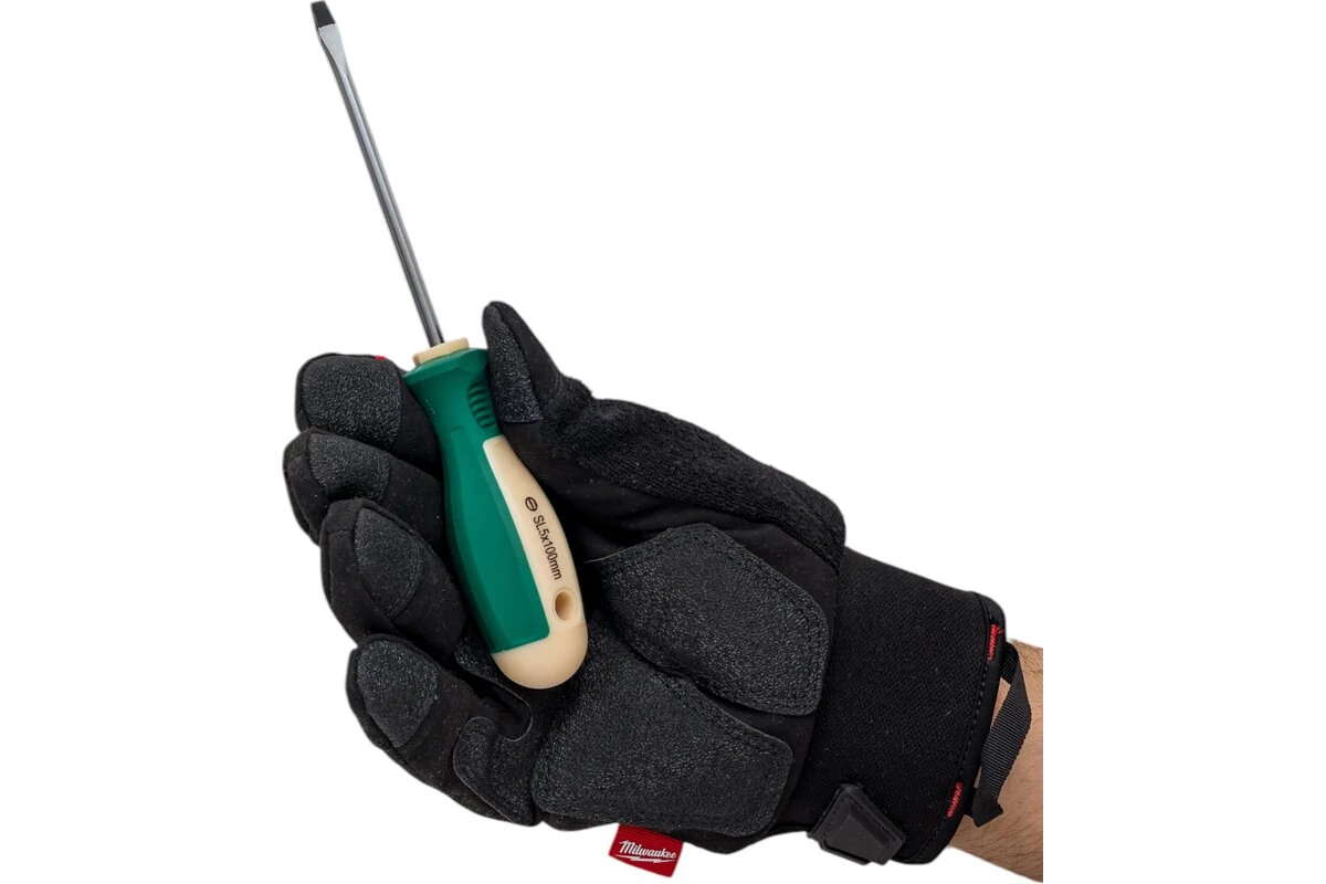 Отвертка шлицевая SL5 волат (18060-510), легированная сталь, зеленая — фото 1