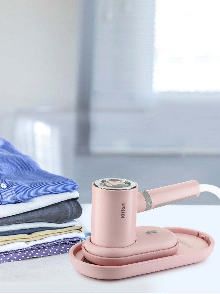 Ручной отпариватель «2 в 1» Kitfort КТ-977-1 персиковый — фото 1