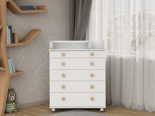 Изображение товара Комод с откидным пеленальным столиком Incanto Мишка цвет белый