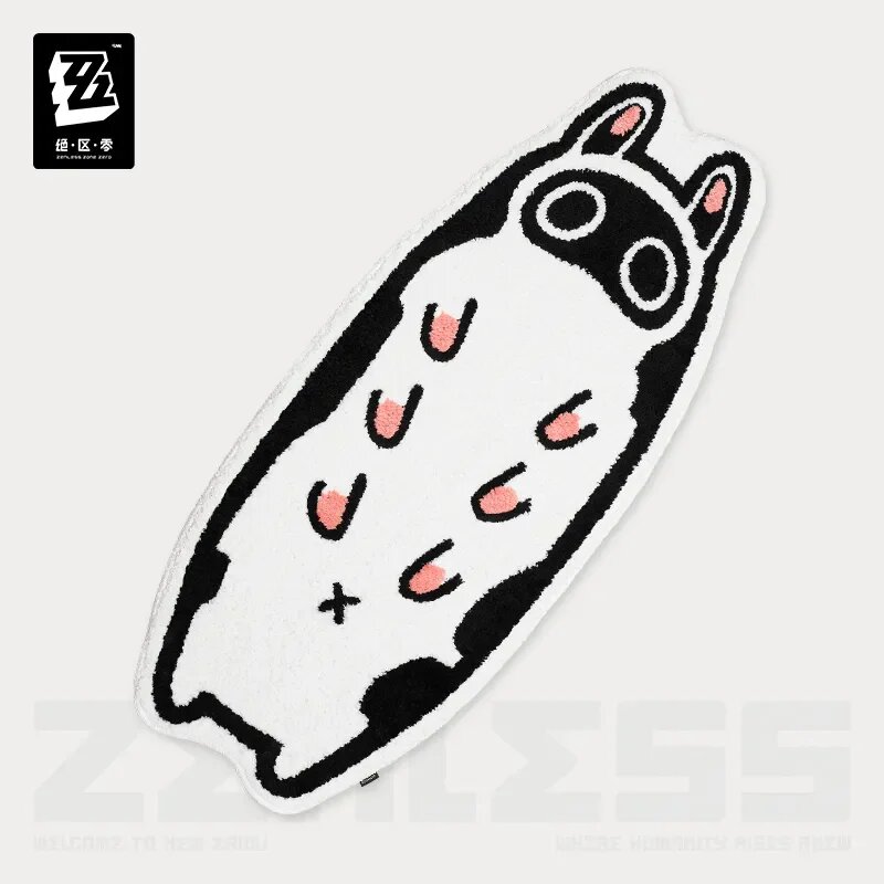 Ковер Bangboo Zenless Zone Zero, официальный продукт от miHoYo, белый, размер 100x40 см, резиновая основа