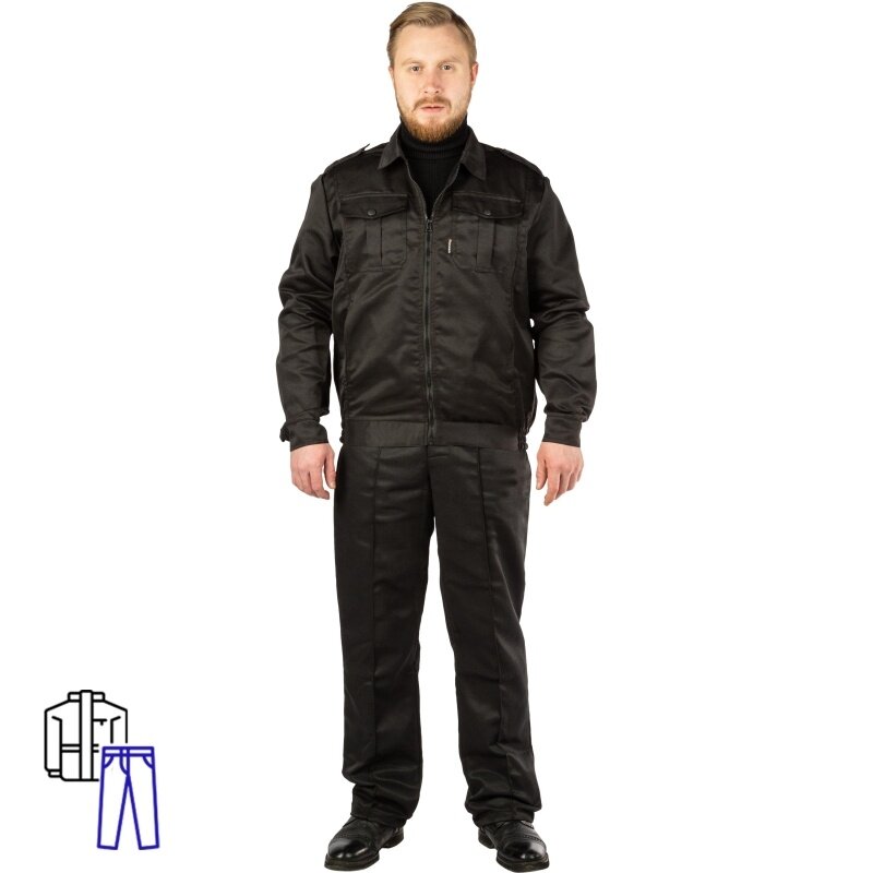 Костюм охранника КНР Альфа цвет черный размер 48-50 на рост 170-176 см (Альфа КБР черн)