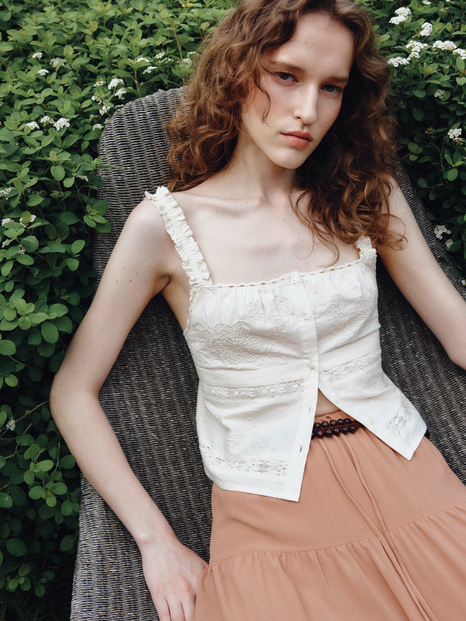 Кроп-топ Sela, размер 48, молочный, молочный