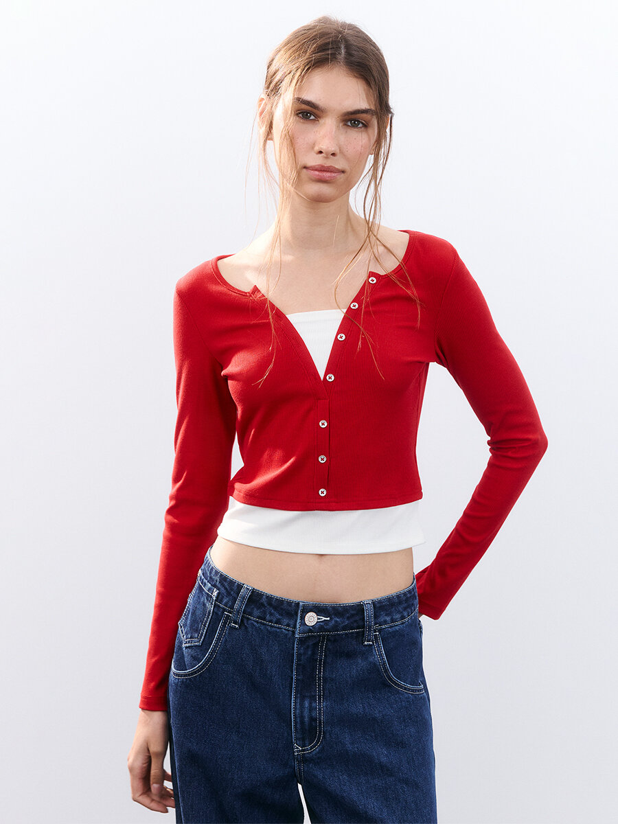 Лонгслив Befree Young Casual размер XS  красный