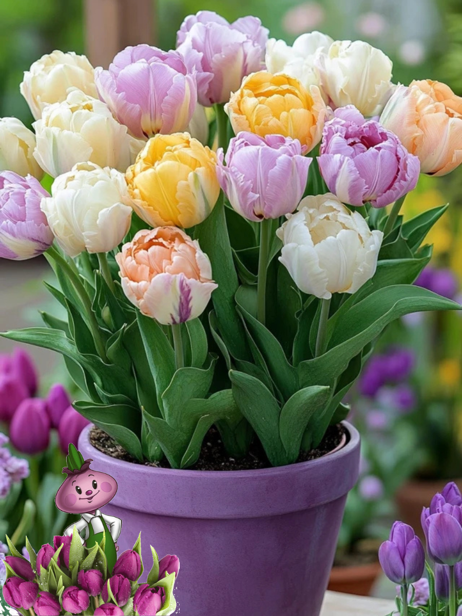 Луковицы цветов chipollino flowers Тюльпаны махровый PASTEL MIX (30 луковиц)