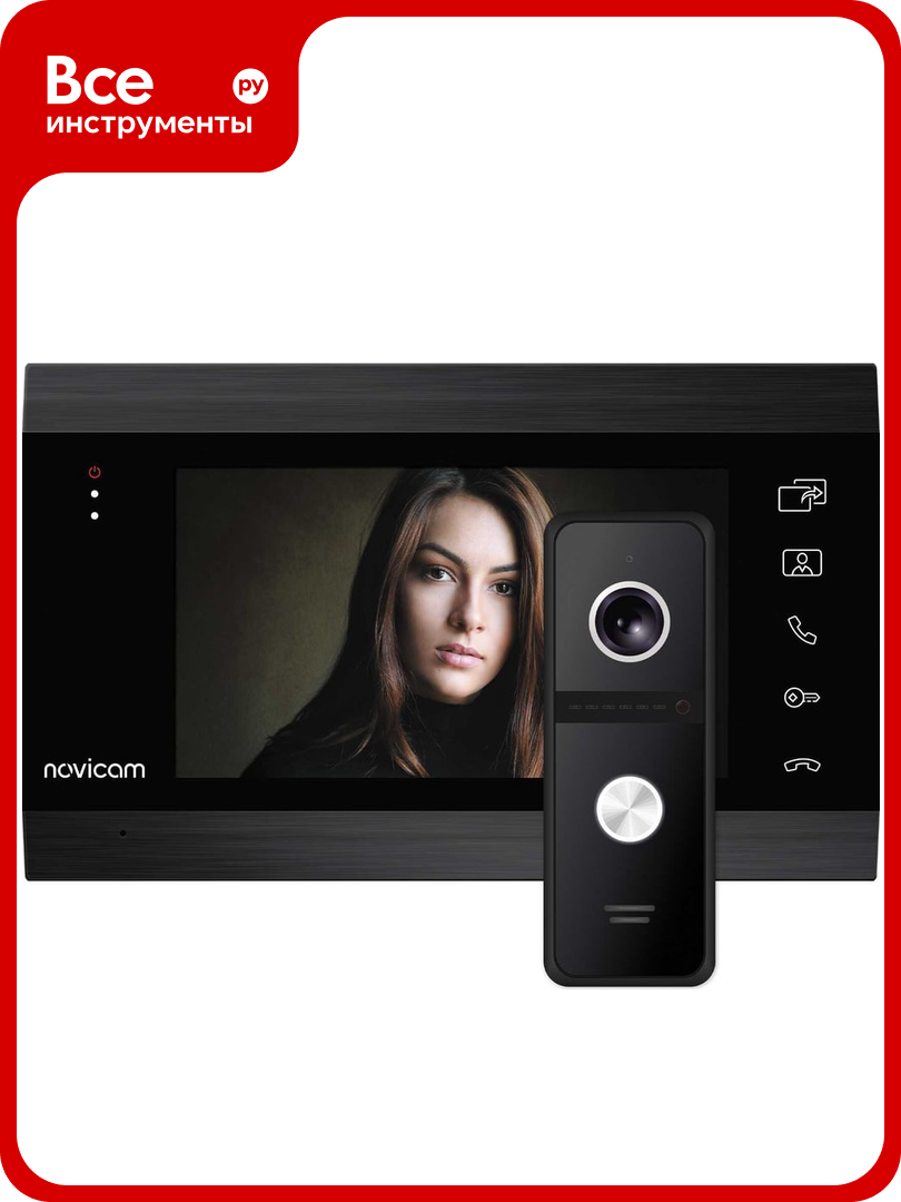 Комплект видеодомофона Novicam dark magic 7c kit для квартиры дома и офиса 4222