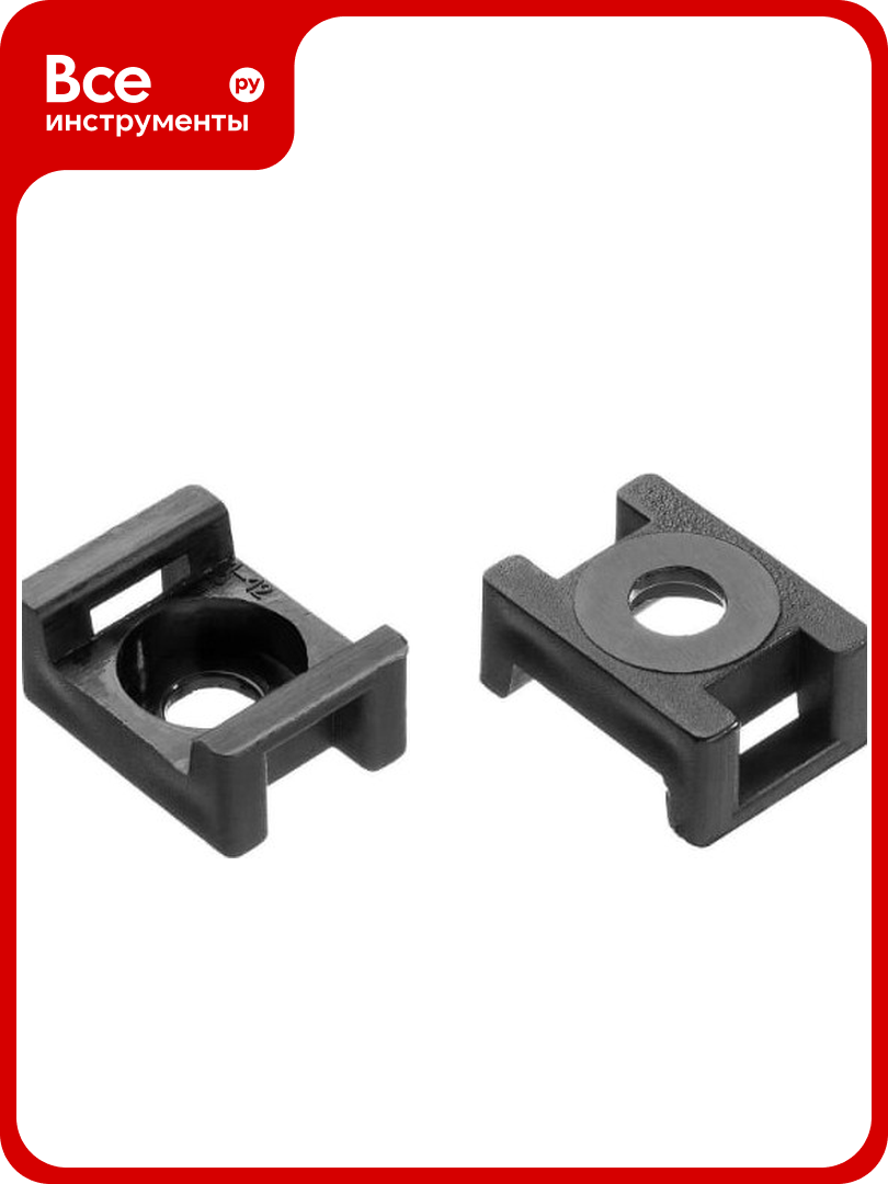 Усиленная площадка под хомут-стяжку Зубр 100 шт нейлоновая 30921