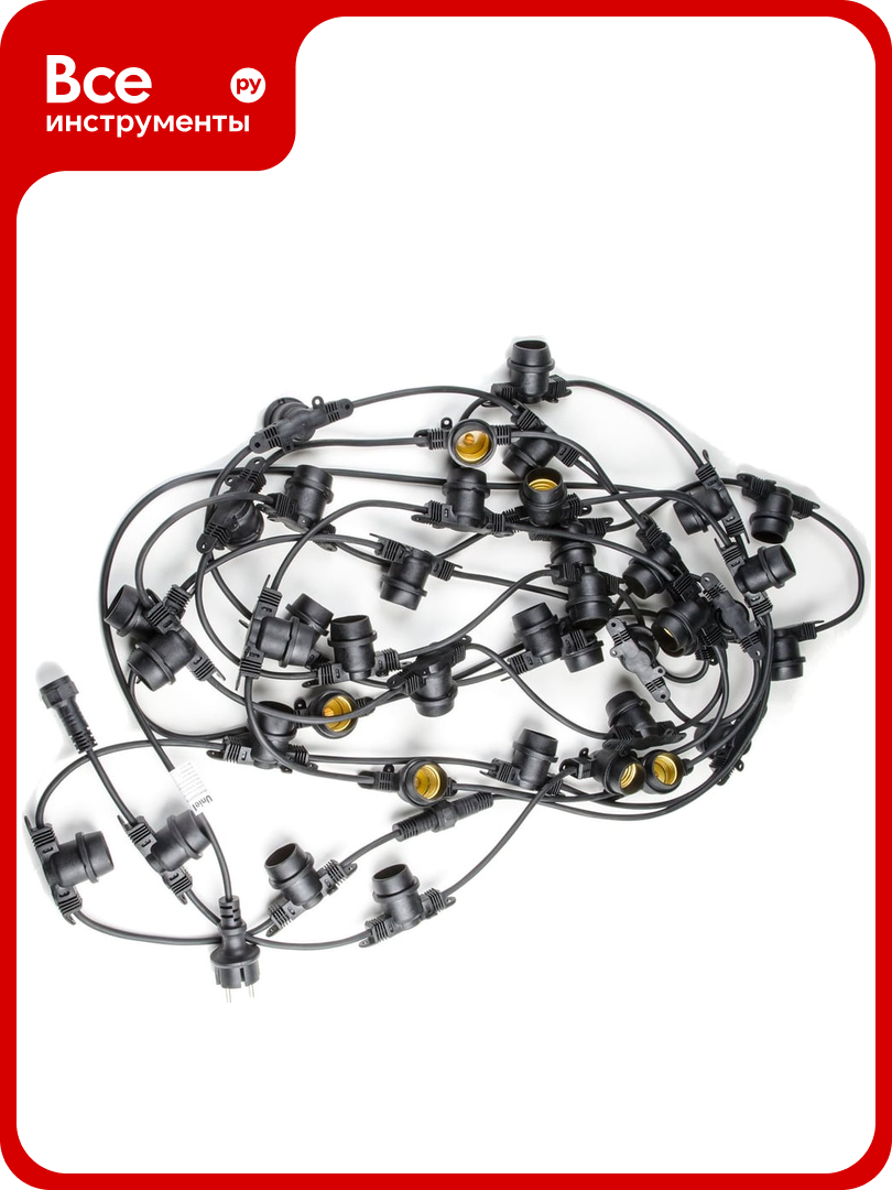 Гирлянда Uniel UDL-K110 40/E27/10M IP65 BLACK BELT-LIGHT Белт-лайт 10 м + 15м сетевой шнур UL-00006440