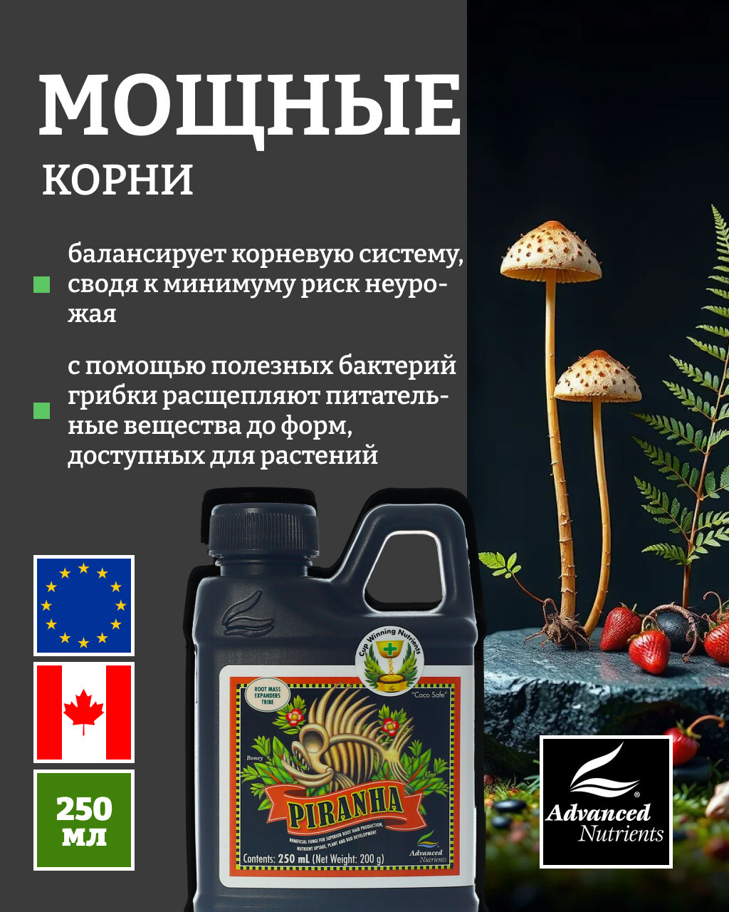Удобрение для здоровья растений Advanced Nutrients Piranha 0.25 л. — фото 1
