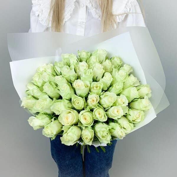 Букет 31 белых роз роза 40 см