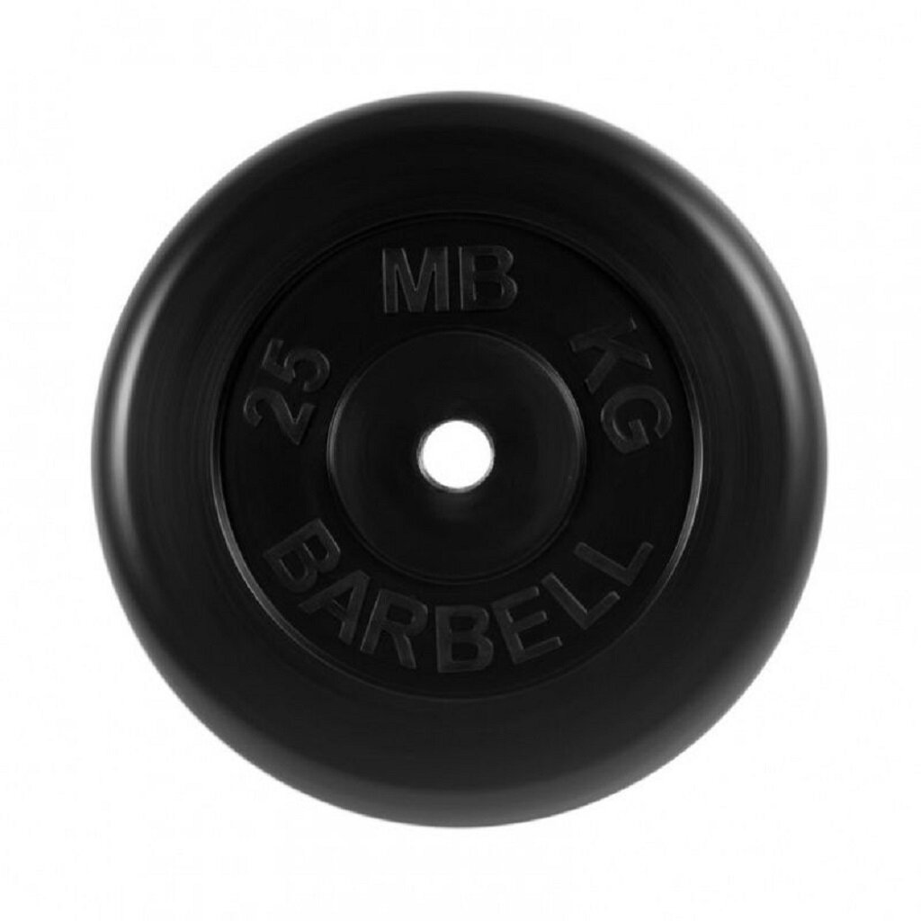 Блины для штанги и гантелей MB Barbell 25 кг 31 мм, стальная втулка, черный