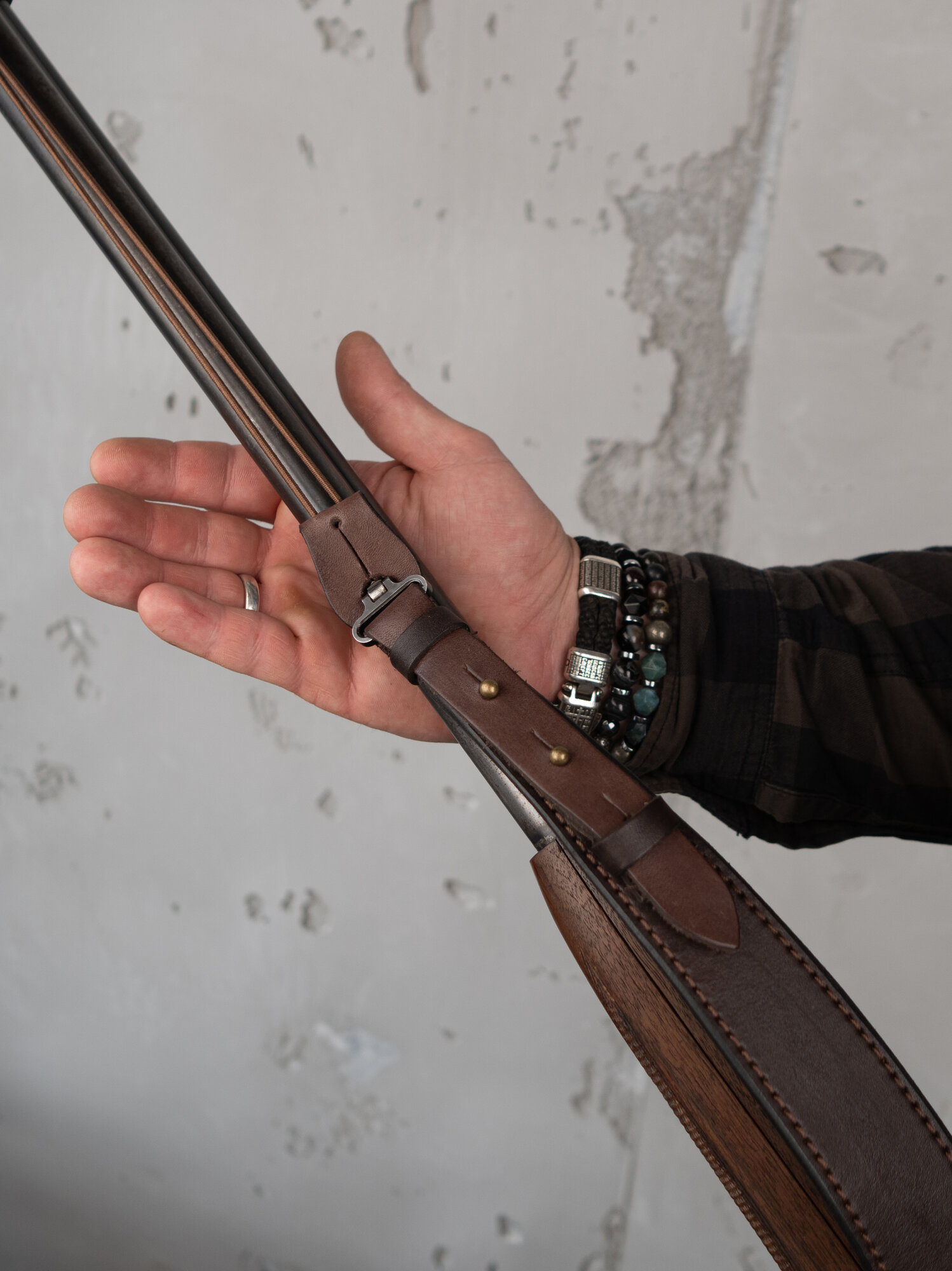 Защитный кожаный чехол на ствол ружья "Вертикалка" — фото 1