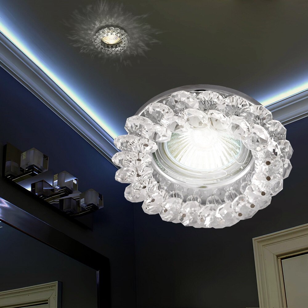 Светильник встраиваемый De Fran FT 860 CHLC MR16 50Вт хром+белый