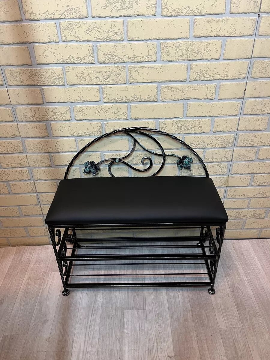 Кованая банкетка №18, Студия кованой мебели Нива, цвет черный — фото 1