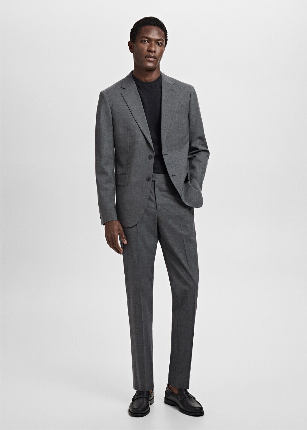 Пиджак MANGO TURIN, размер 48 EU, серый