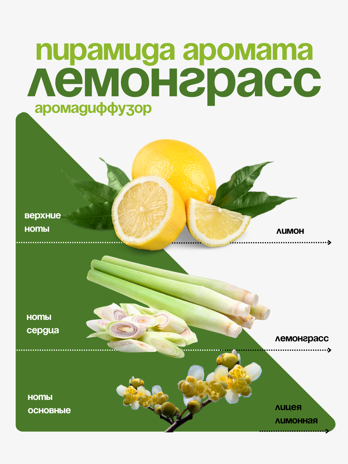 Аромадиффузор UnoJuno "Лемонграсс", 50 мл, жидкость, 8 палочек в комплекте — фото 1