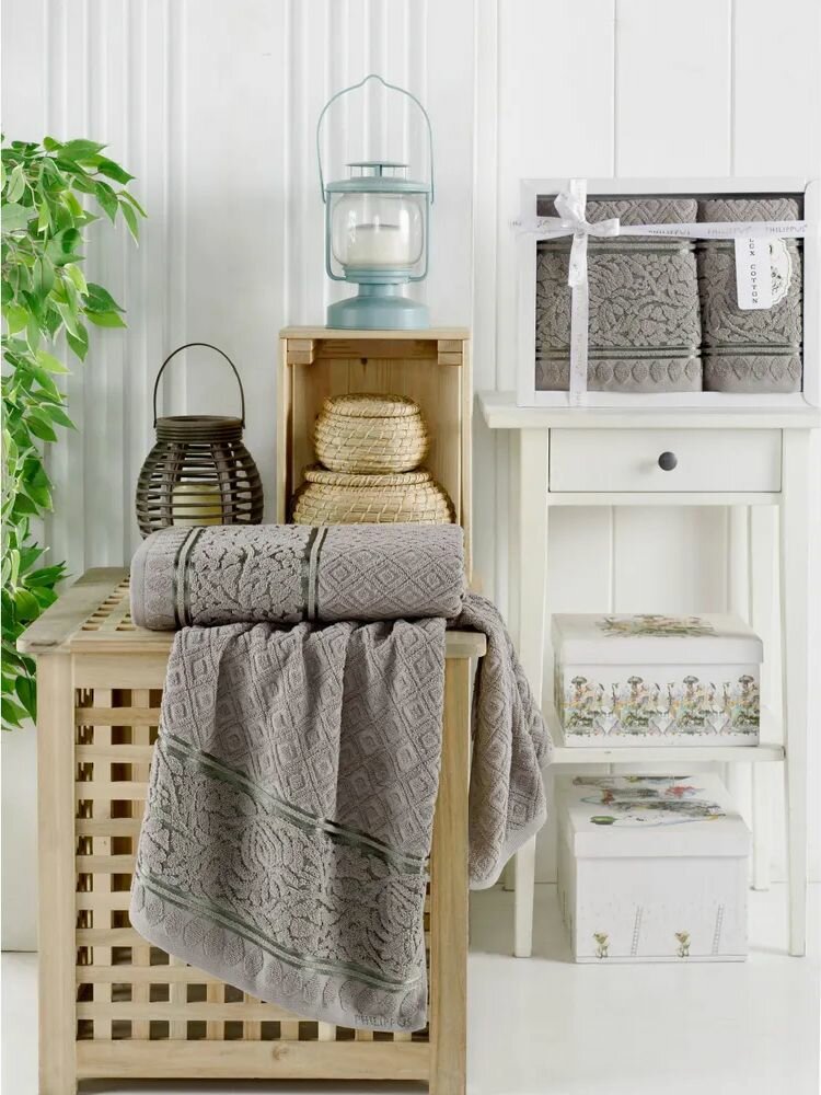 Набор полотенец PHILIPPUS MOTTYA серый 2 предмета — фото 1