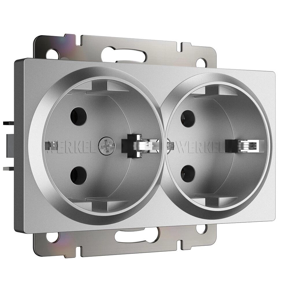 Розетка Werkel встраиваемая серебряная матовая (a063619)