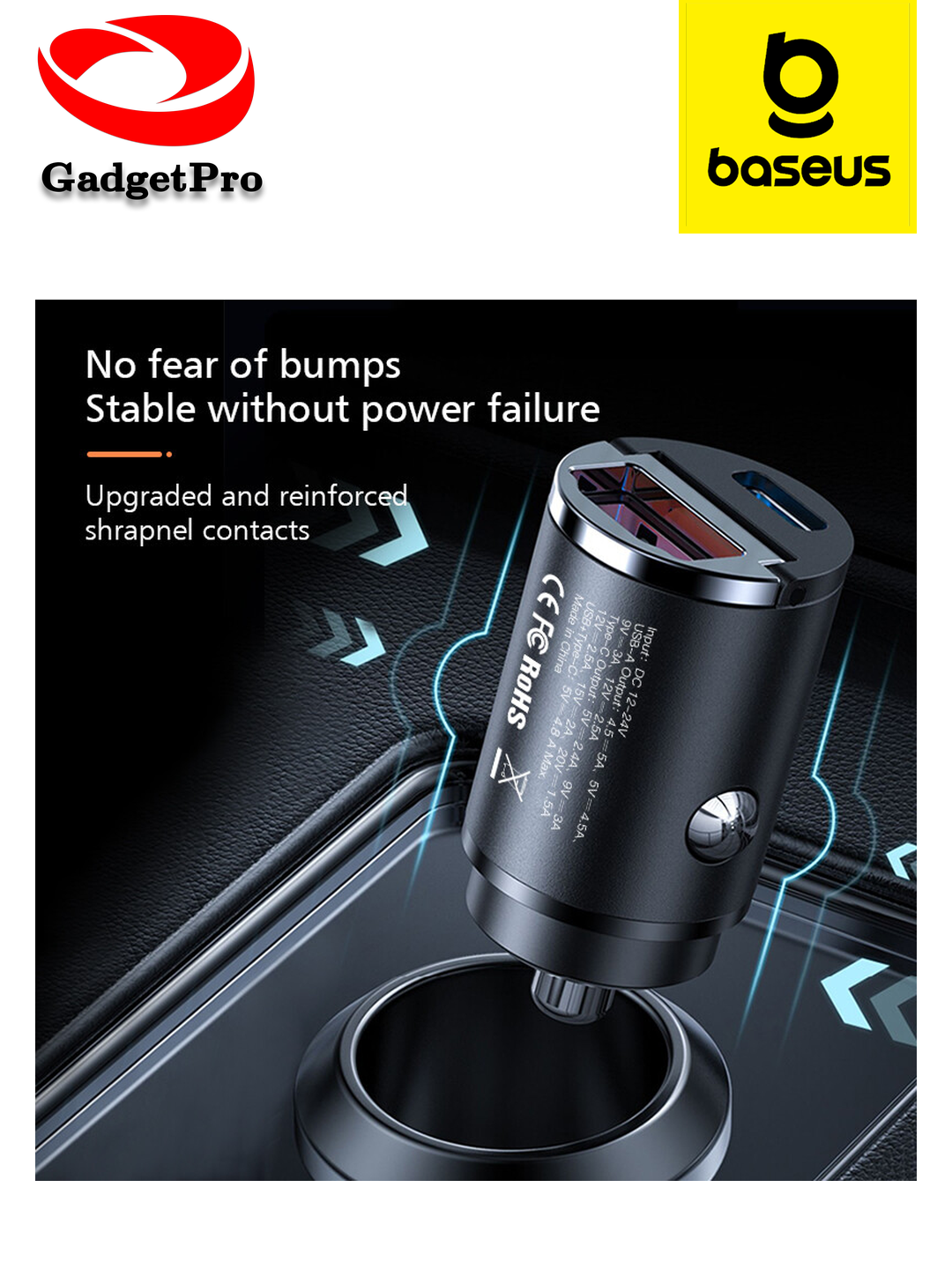 Автомобильное зарядное устройство Baseus Particular PD 3.0 + QC 4.0 USB Type-C Silver: быстрая зарядка.