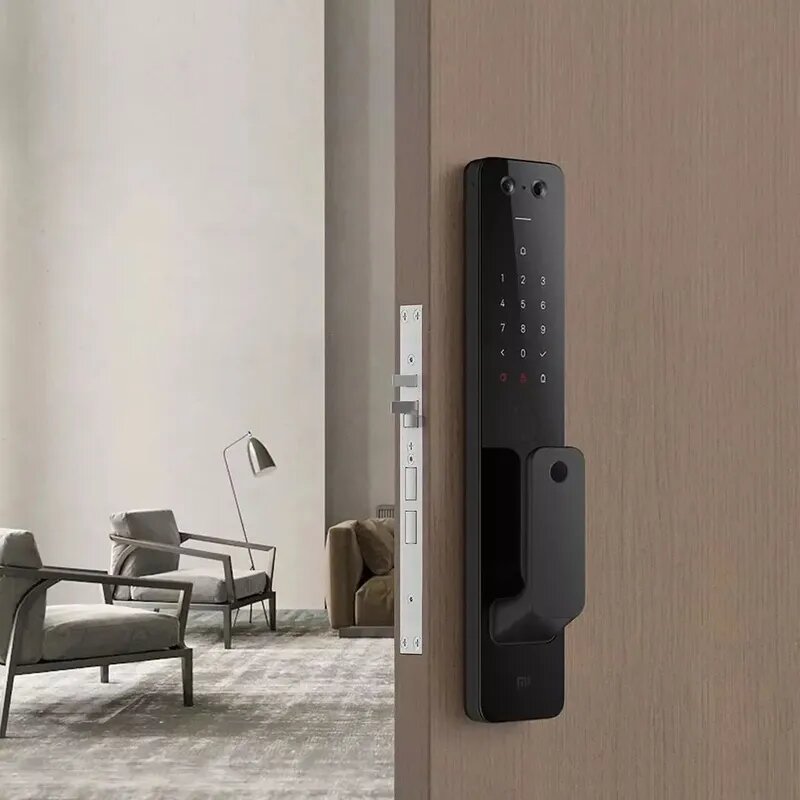 Схема установки Xiaomi Automatic Smart Door Lock Pro на деревянную дверь