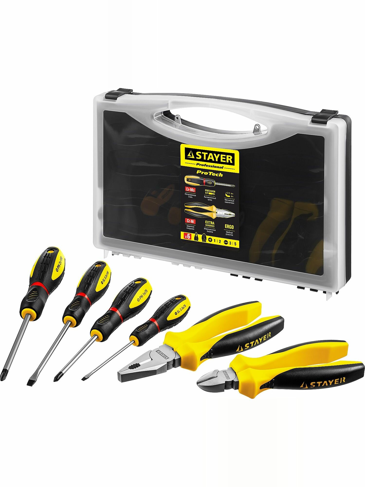 STAYER 6 шт набор слесарно-монтажного инструмента 2202-H6