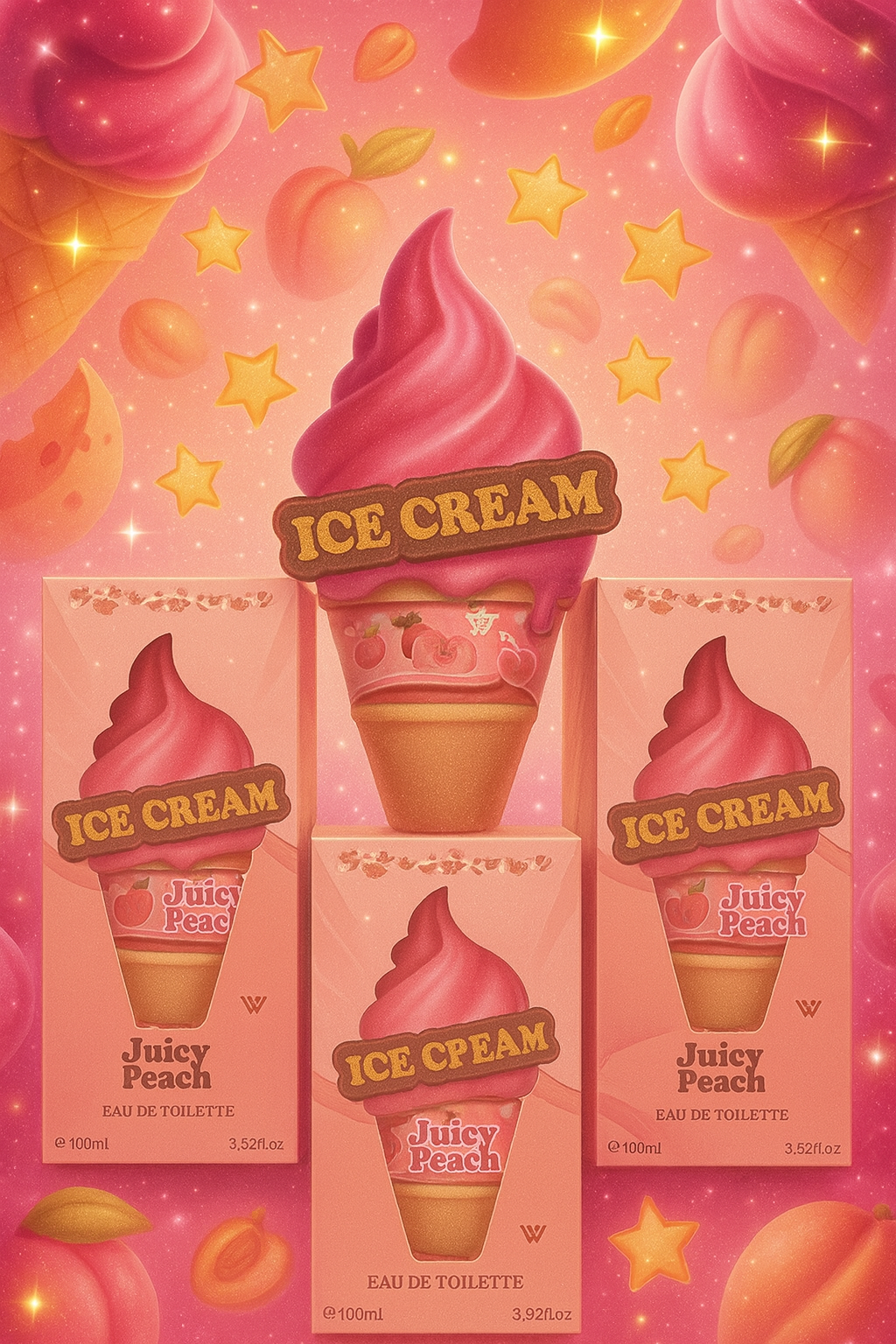 Мороженое, сочный персик, туалетная вода, Роскошный и элегантный аромат для женщин, 100 мл