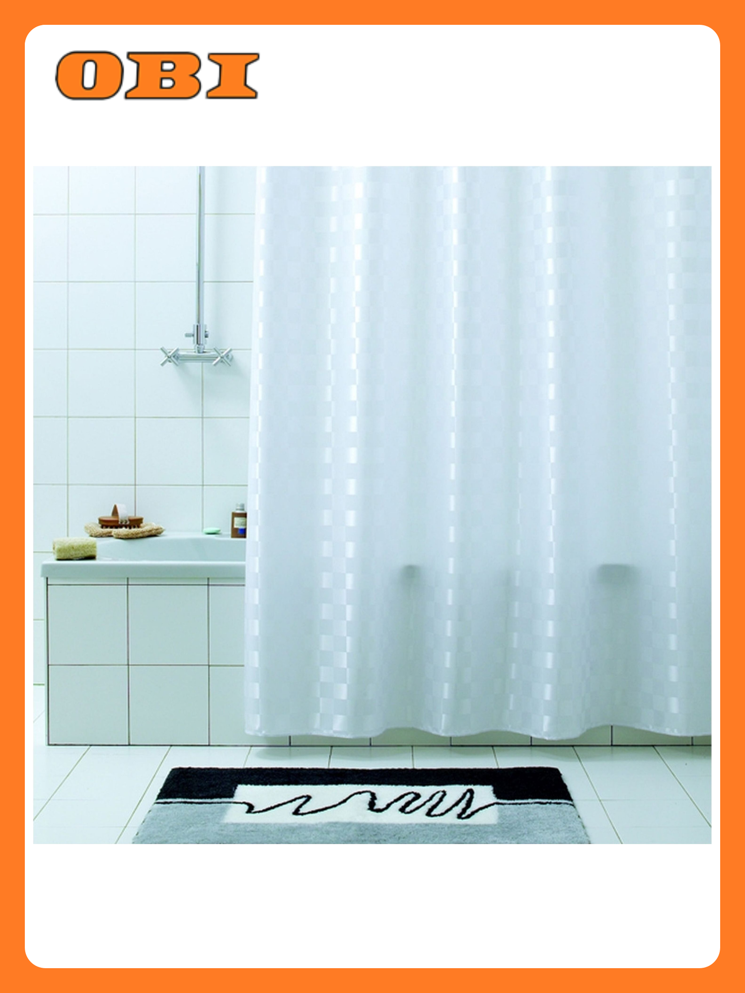 Штора для ванны Bacchetta Quadretto 180х200 см белая