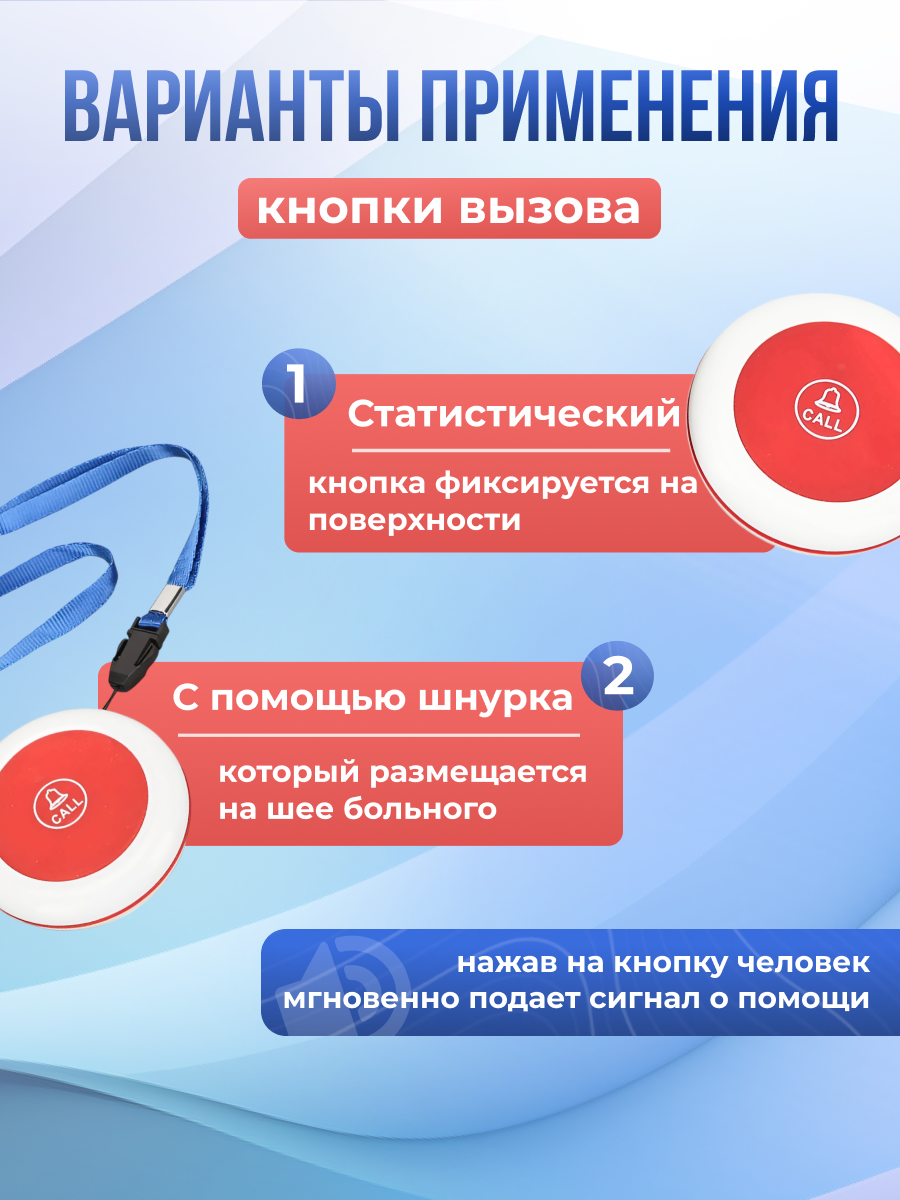 Беспроводная система вызова персонала / кнопка вызова для инвалидов — фото 1