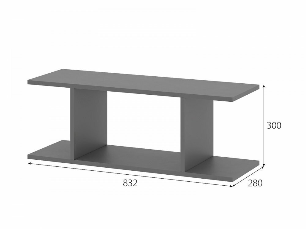 Тумба Энни, универсальная, без ящиков, графит серый, 83.2x30x28 см — фото 1