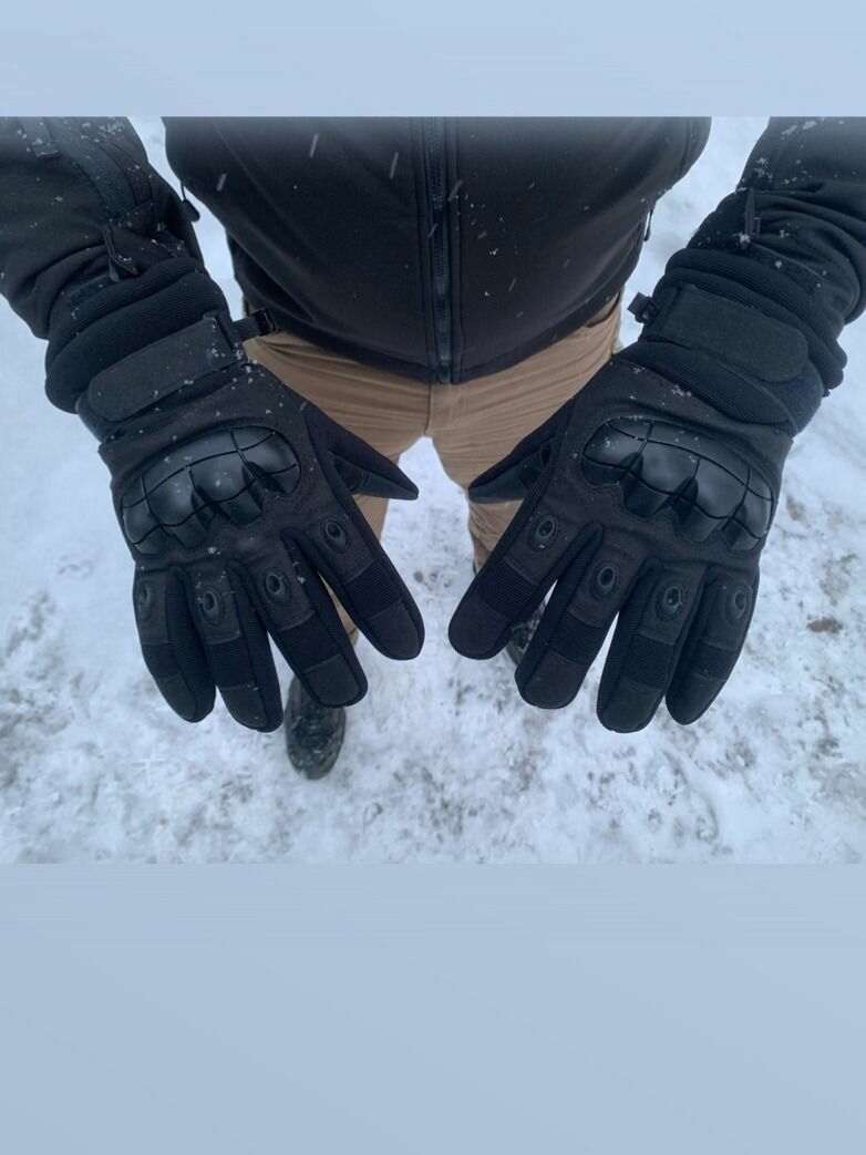 Перчатки  Базовая коллекция для мужчин, размер 2XL, черный — фото 1