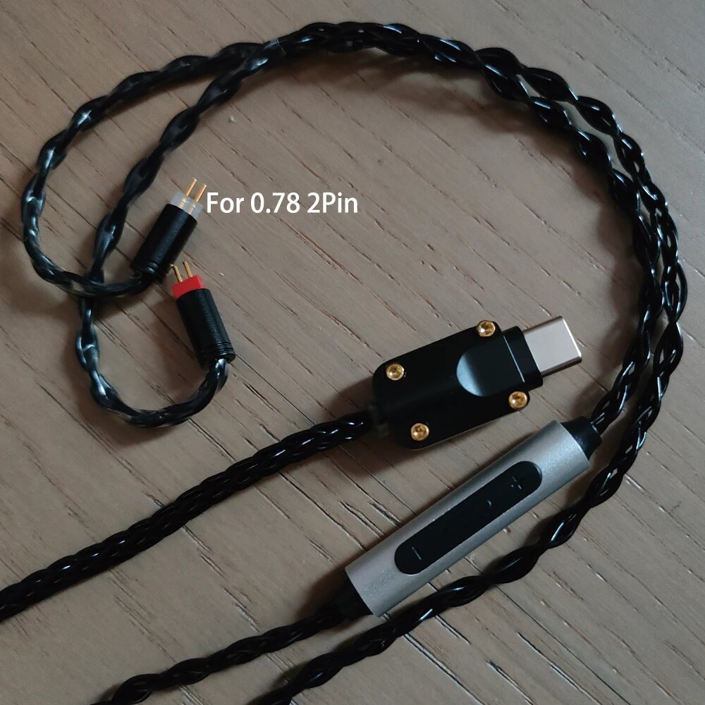 Черный кабель-усилитель ELFINEAR Type-C 0.78 2Pin