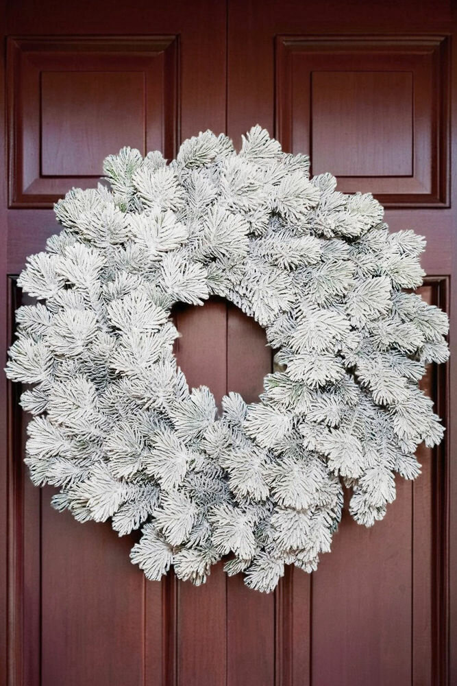 Венок Кадриль заснеженный 60 см, литая 100%, ElkaDe ВКДРЗ-60