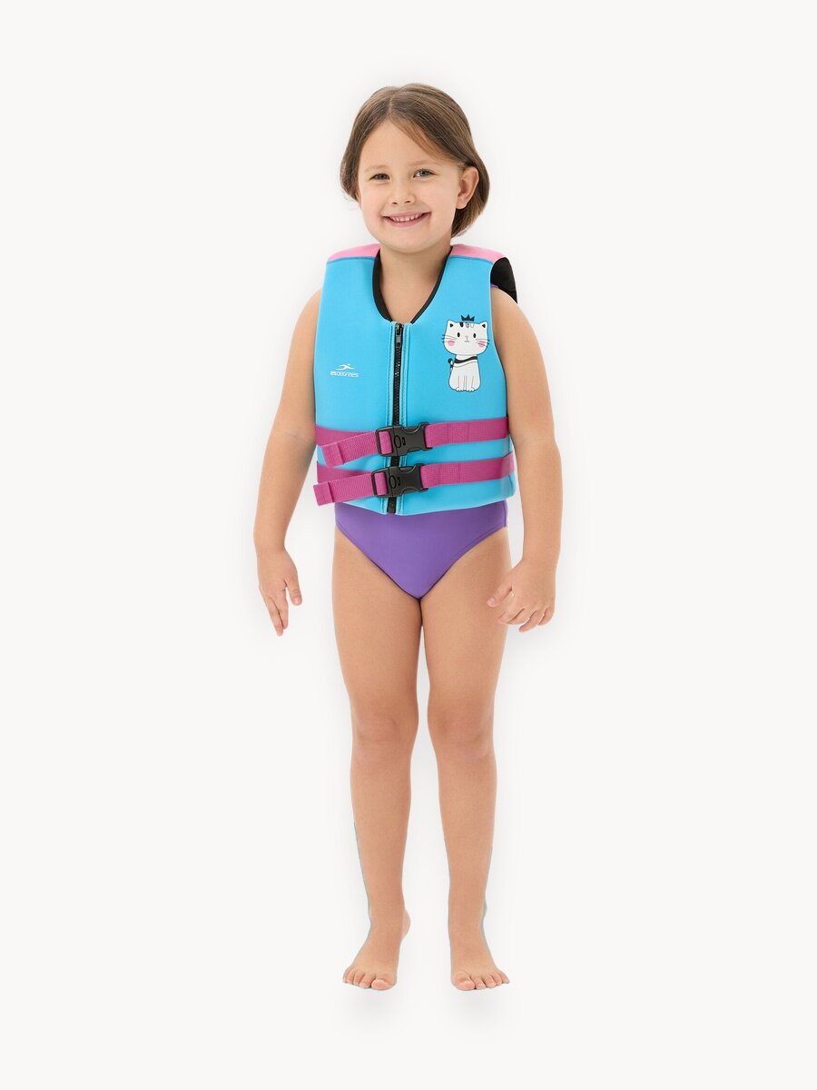 Жилет для плавания 25DEGREES Kitty Blue/Pink, детский, цвет голубой/розовый, размер S