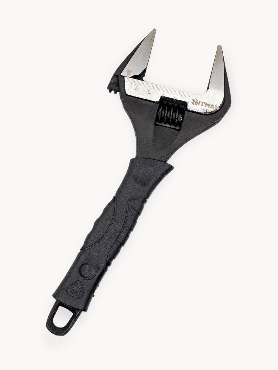 Ключ разводной Hitman 250 мм, тонкие губки, увеличенный диапазон раскрытия (до 50 мм)