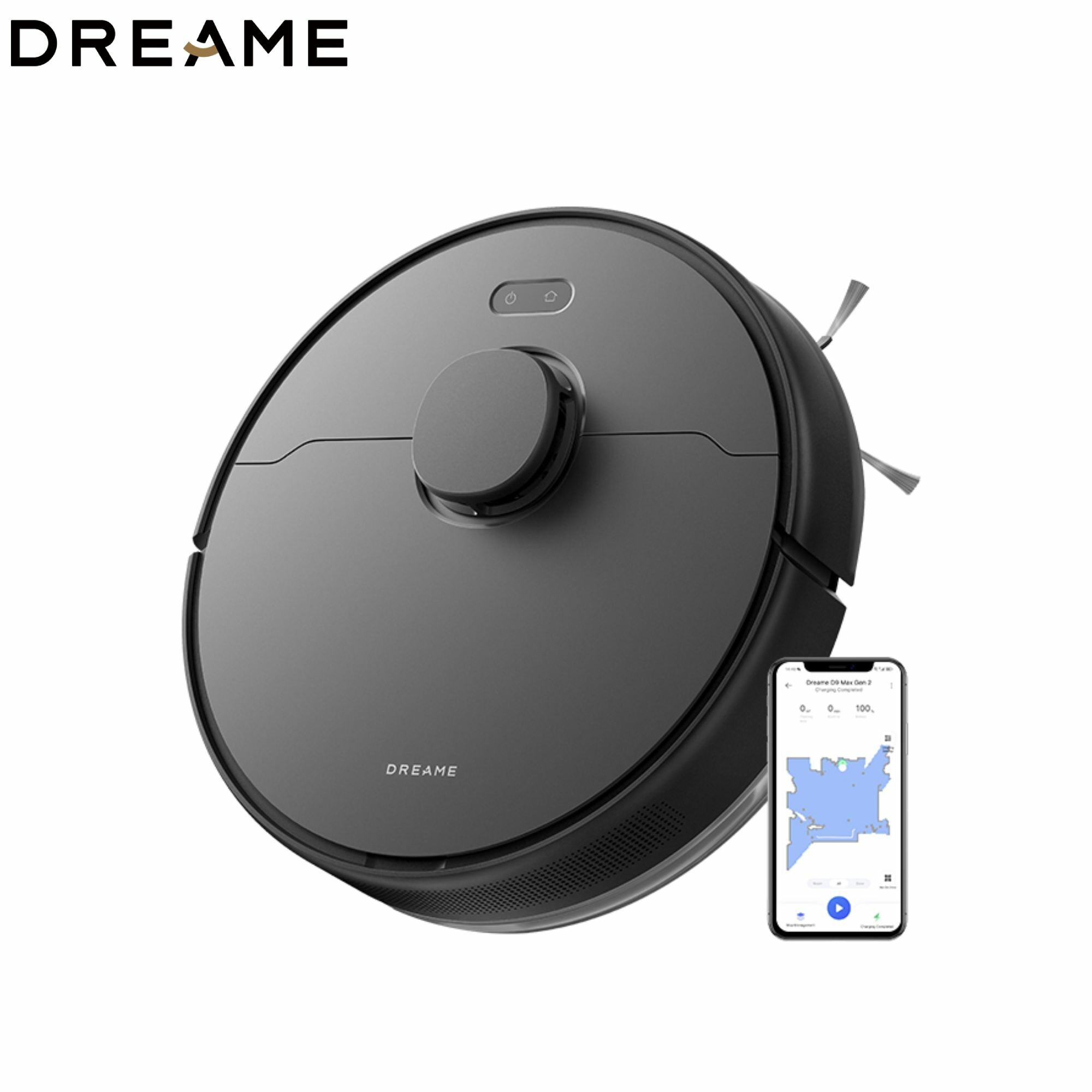 Dreame D9MaxGen2 - Робот-пылесос для влажной и сухой уборки，обеспечивает мощность всасывания 6000 Па.