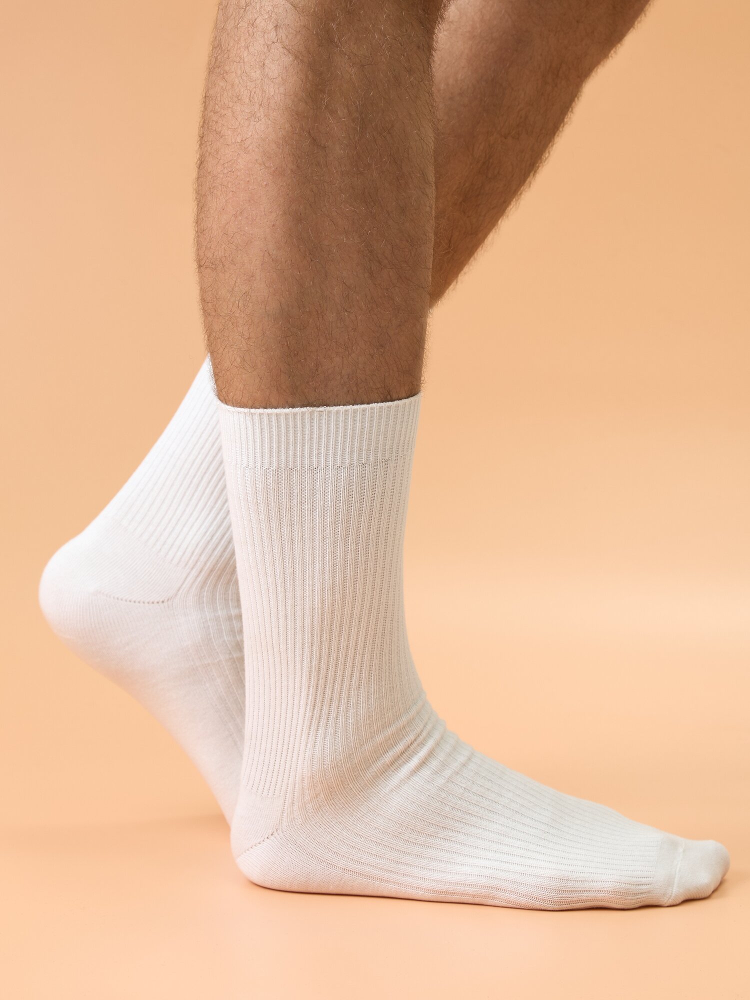 Носки спортивные MIOPREMIO Базовая коллекция, комплект, 5 пар, размер 45-47, белый — фото 1