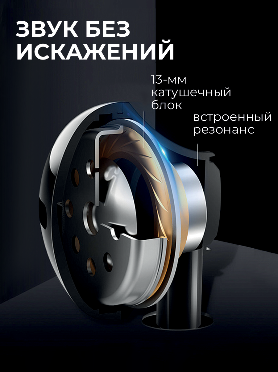 Наушники проводные с микрофоном и кнопкой ответа для телефона, разъем TYPE-C, как sony, xiaomi, черные — фото 1