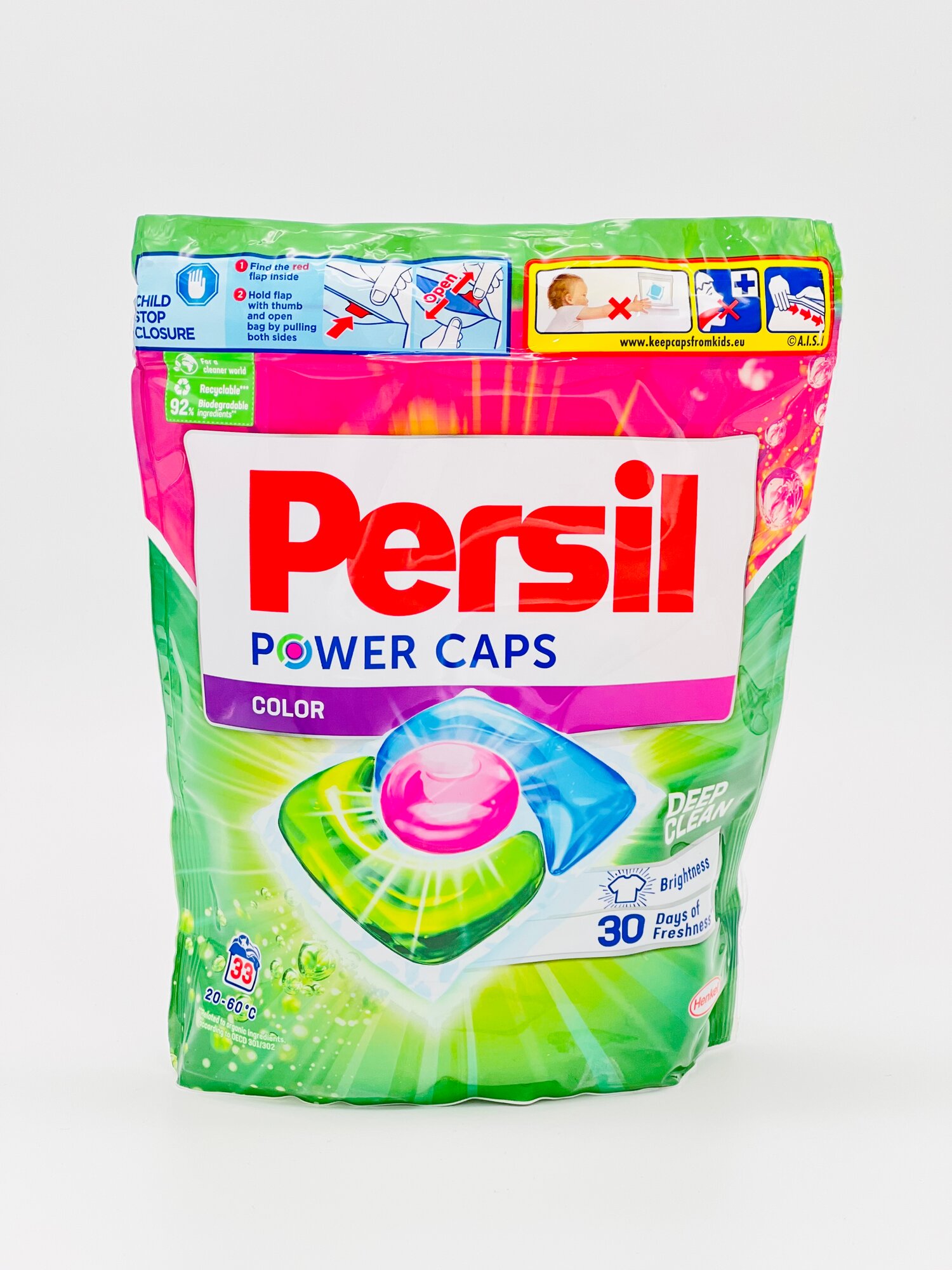 Капсулы для стирки Persil Color, антибактериальные, для цветных тканей, 33шт