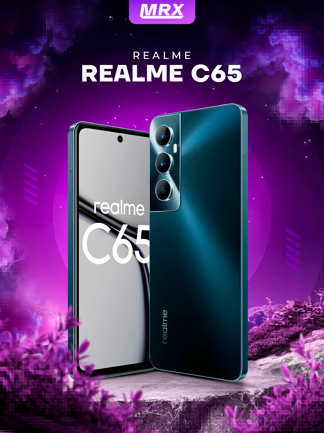 Смартфон Realme C65 Helio G85, IPS, 50MP AI Camera 6.67" 90Hz 45W 5000mAh, IP54, NFC, 8/256 ГБ, черный