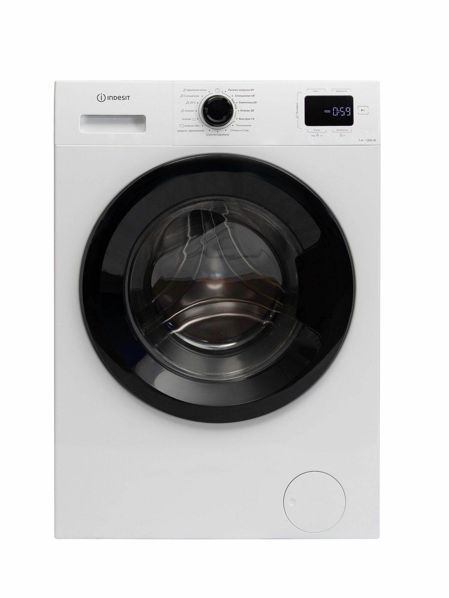 Узкая стиральная машина Indesit ILS3 71291 B 7 кг 1200 об./мин инверторный мотор цифровой дисплей белый/черный