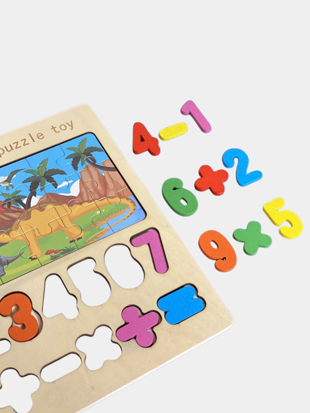 Сортер детский деревянный, головоломка, мозаика, танграм, 3D фигуры — фото 1