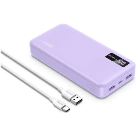 Внешний аккумулятор Ugreen PB312 (65590B) 20000mAh 2*USB-A 1*USB-C 20W фиолетовый