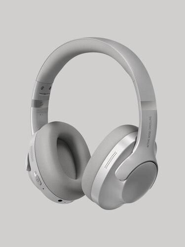 Изображение товара Наушники беспроводные с активным шумоподавлением Stereo Ultra, BT 5.4, ANC/ENC, 500мАч, серебро, Deppa 44303