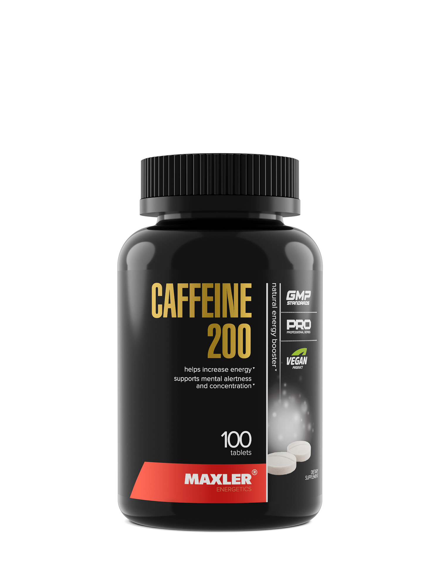 Кофеин 200 мг на порцию Maxler Caffeine 200 mg энергетик 100 таблеток