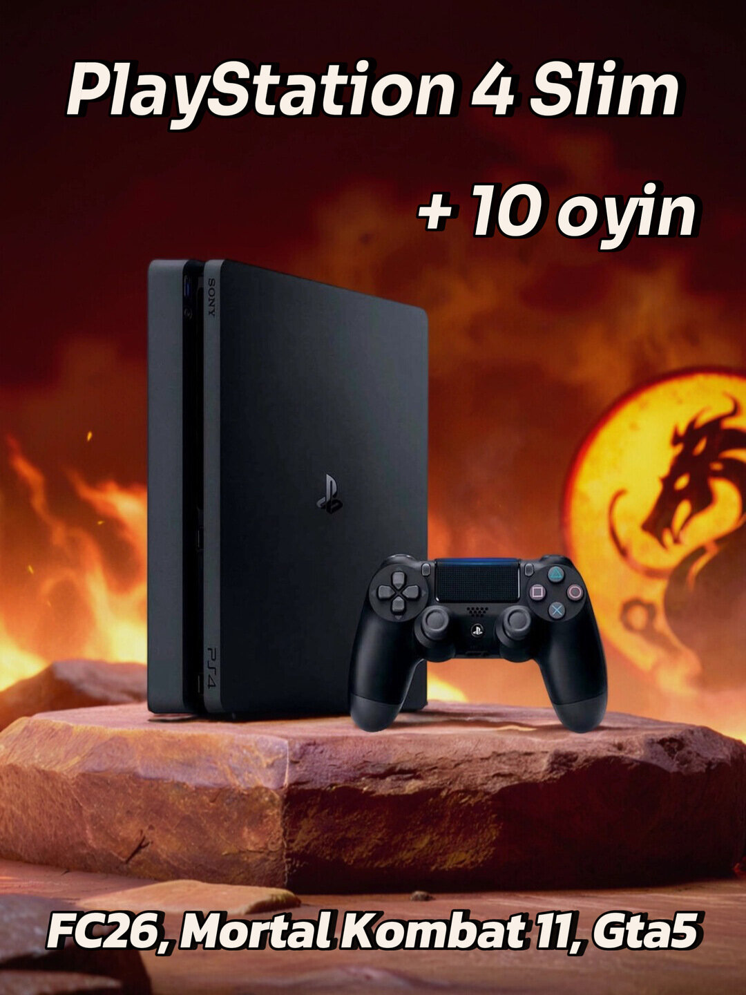 Игровая консоль Sony PlayStation 4 slim, 500 GB, 10 игр в комплекте