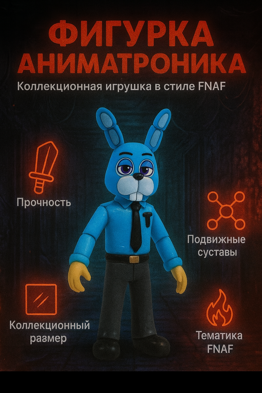 Игрушка-антистресс Freddy's Night, шарнирная, реалистичная, суставы, безопасная, от 3 лет