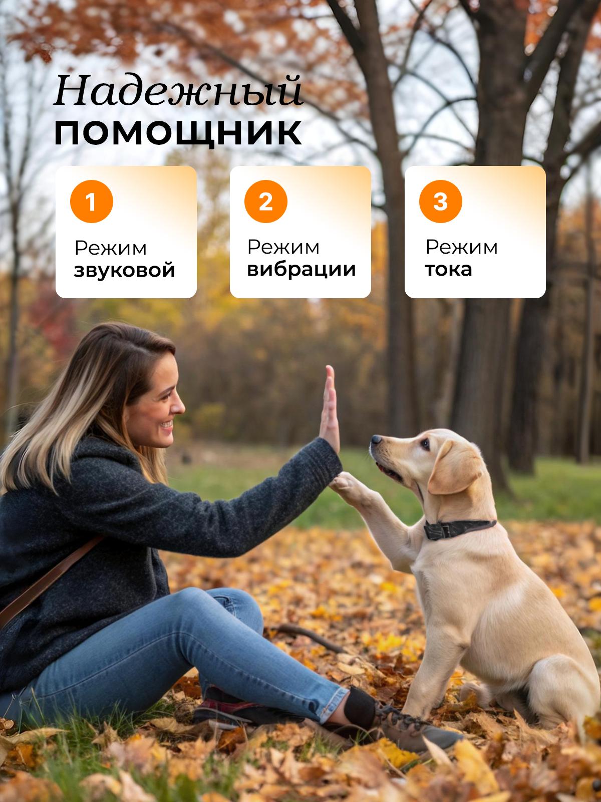 Электронный дрессировочный ошейник с функцией вибрации электрошока и звуковым сигналом SuperPets — фото 1