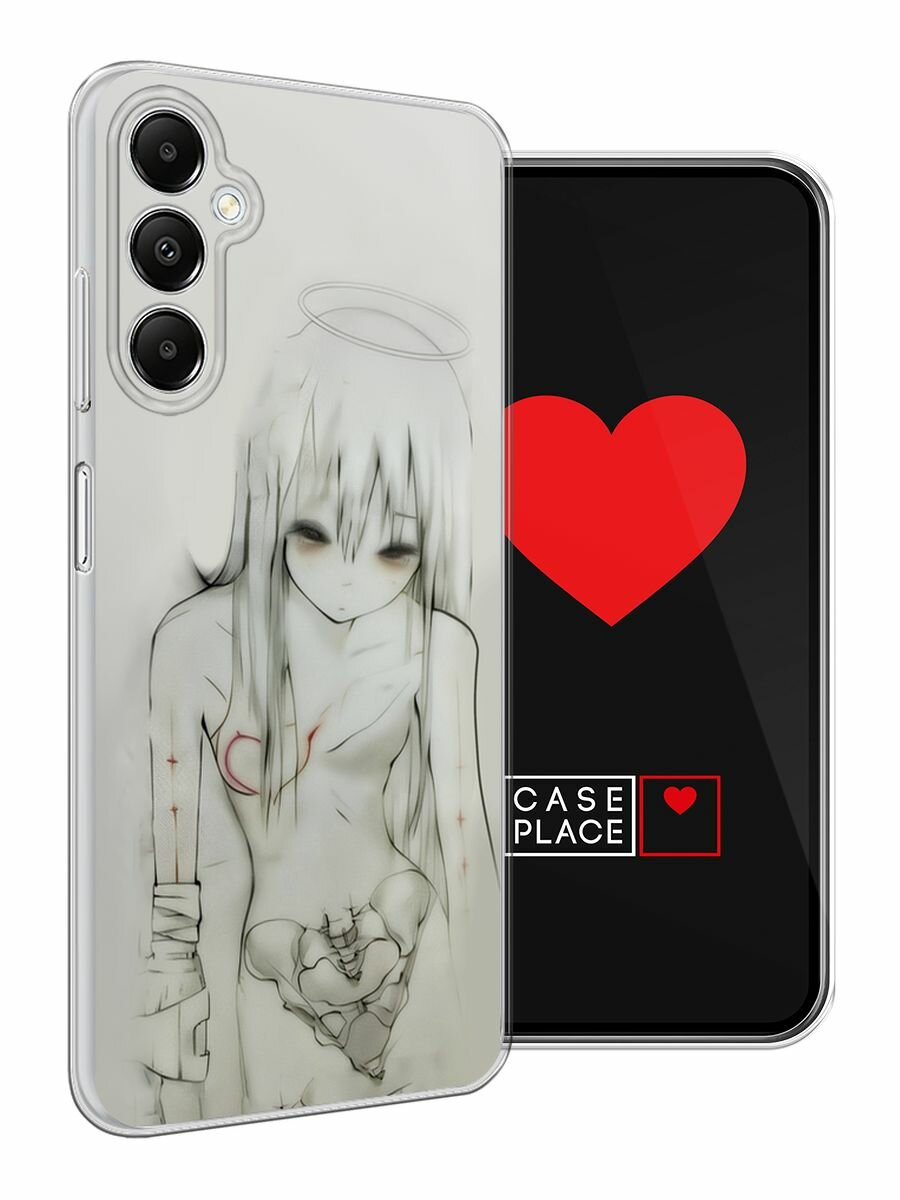 Чехол на Samsung Galaxy A05s / Самсунг Галакси A05s с принтом "Аниме рисунок чёрно-белый" — фото 1