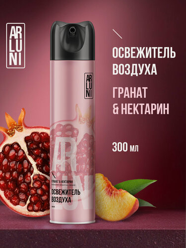 Изображение товара Arluni Освежитель воздуха для туалета и дома с технологией «нейтрализатор запахов», Гранат и нектарин, 300 мл